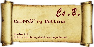 Csiffáry Bettina névjegykártya